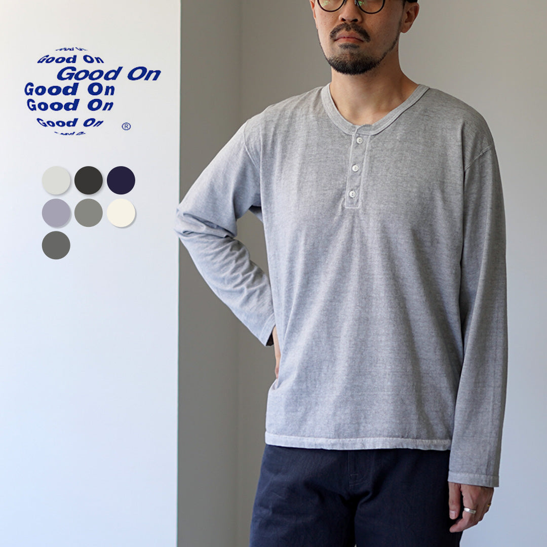 GOOD ON / Long Sleeve Henley Neck Tee