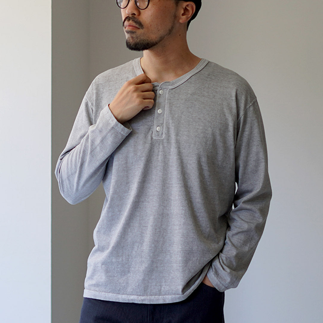 GOOD ON / Long Sleeve Henley Neck Tee