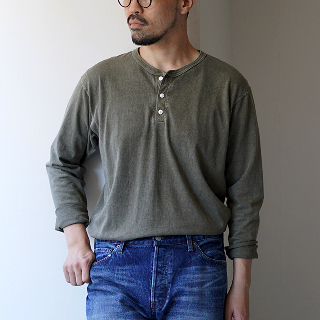 GOOD ON / Long Sleeve Henley Neck Tee