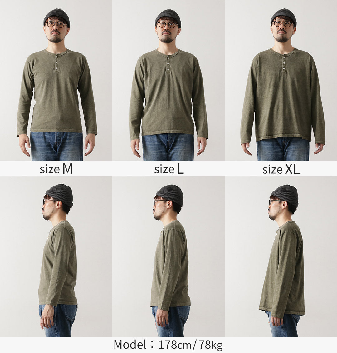 GOOD ON / Long Sleeve Henley Neck Tee