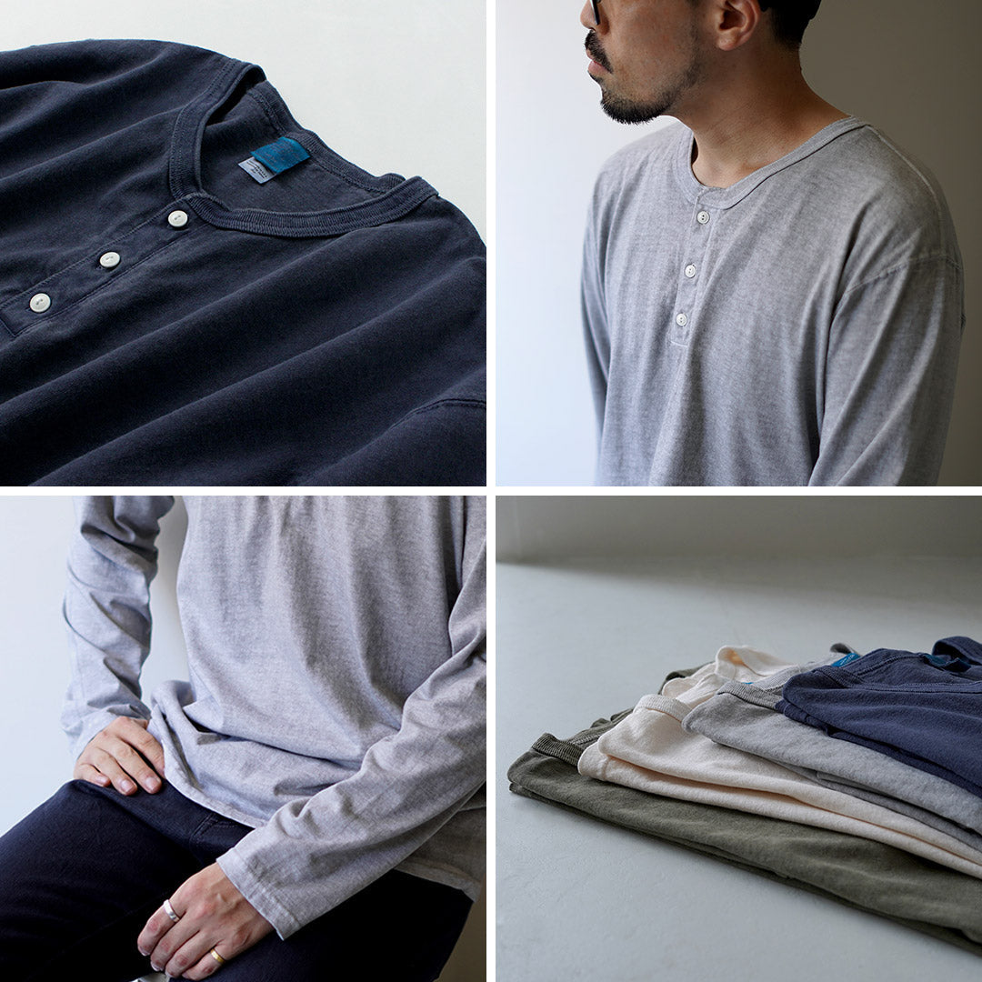 GOOD ON / Long Sleeve Henley Neck Tee