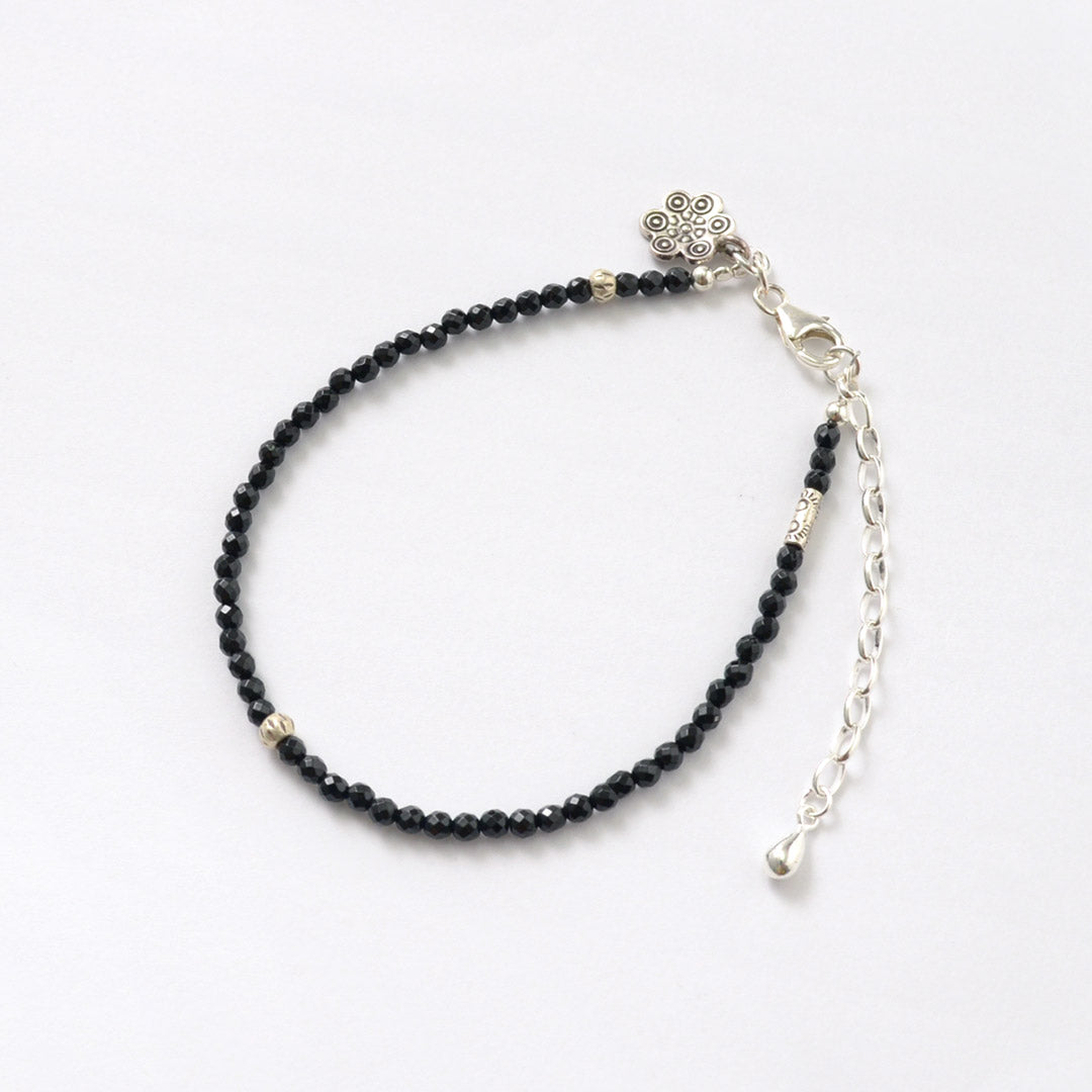 Phadua / Black Onyx(3mm)切割珠脚链调节器