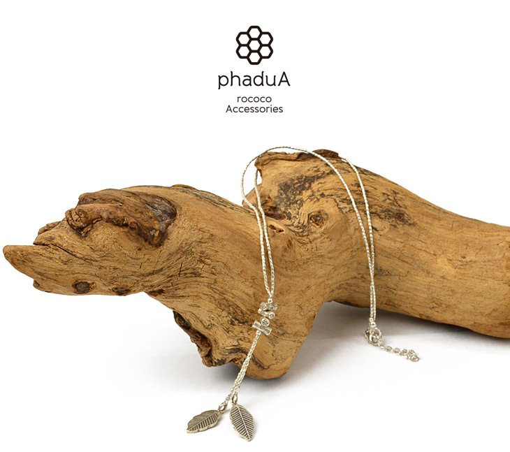 PHADUA / Karen Silver Leaf Bead Necklace