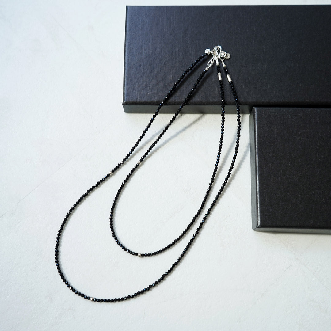 phaduA / Onyx 3mm Cut Beads Necklace