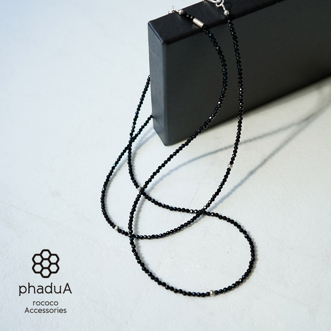 phaduA / Onyx 3mm Cut Beads Necklace