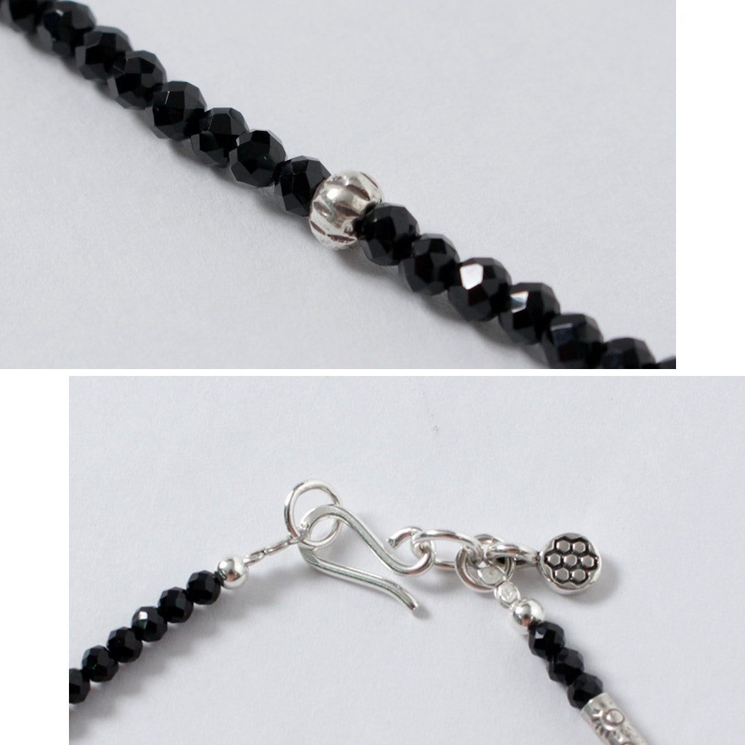phaduA / Onyx 3mm Cut Beads Necklace