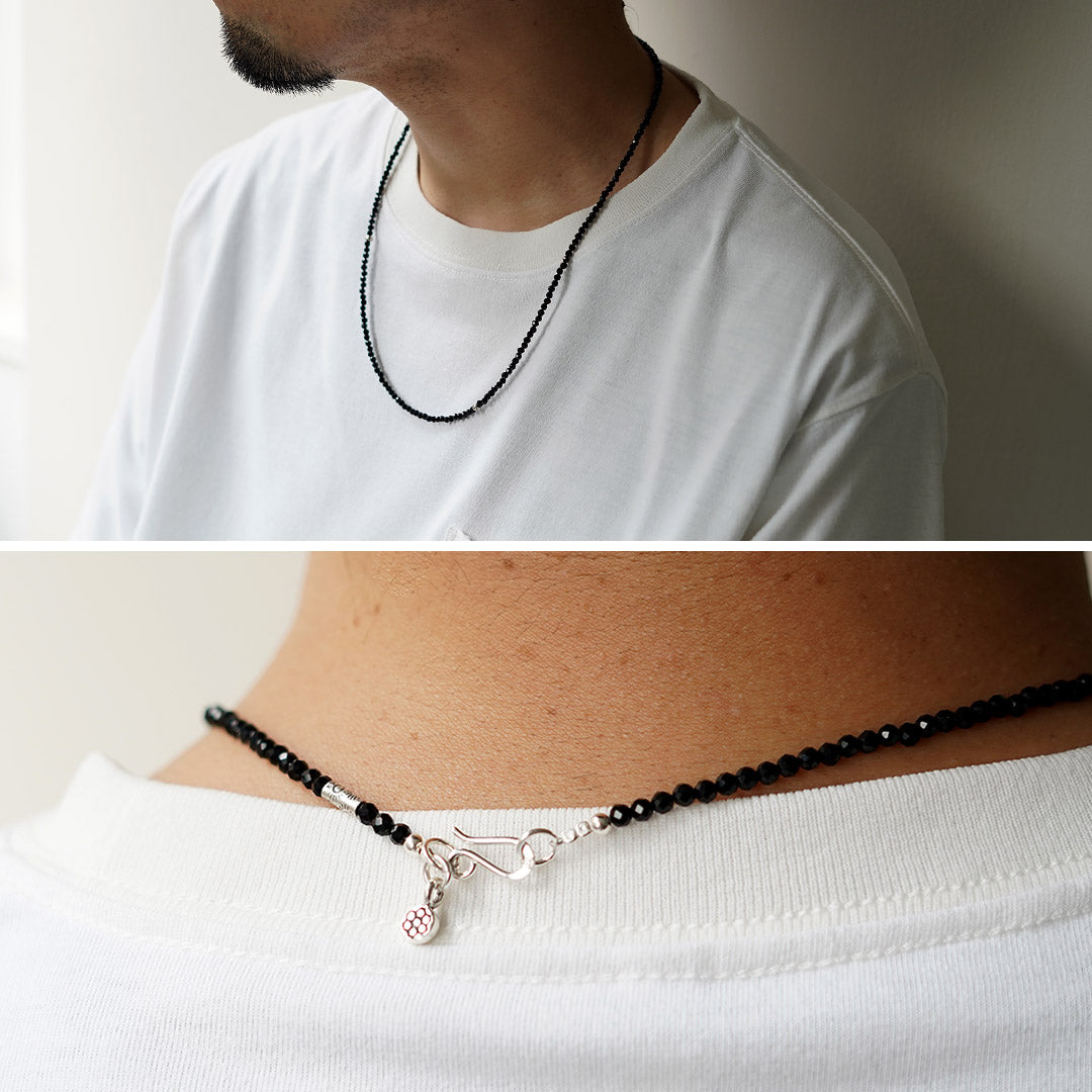 phaduA / Onyx 3mm Cut Beads Necklace