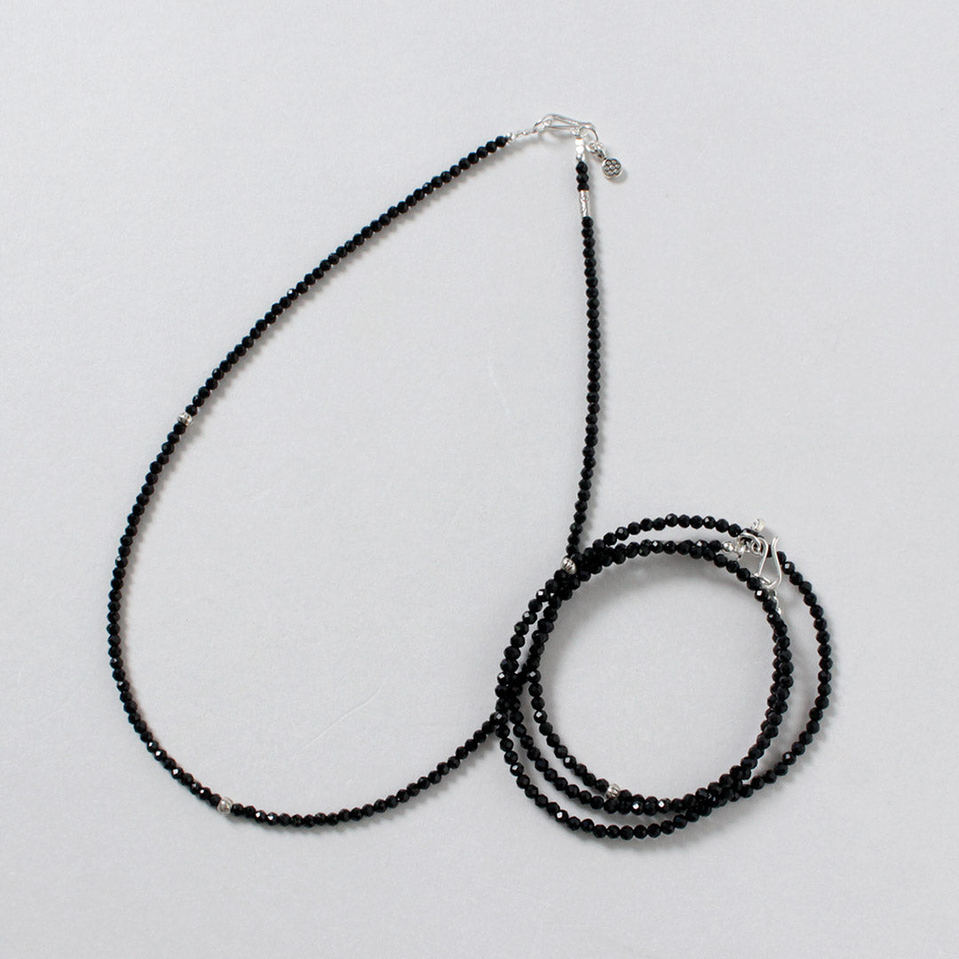 phaduA / Onyx 3mm Cut Beads Necklace