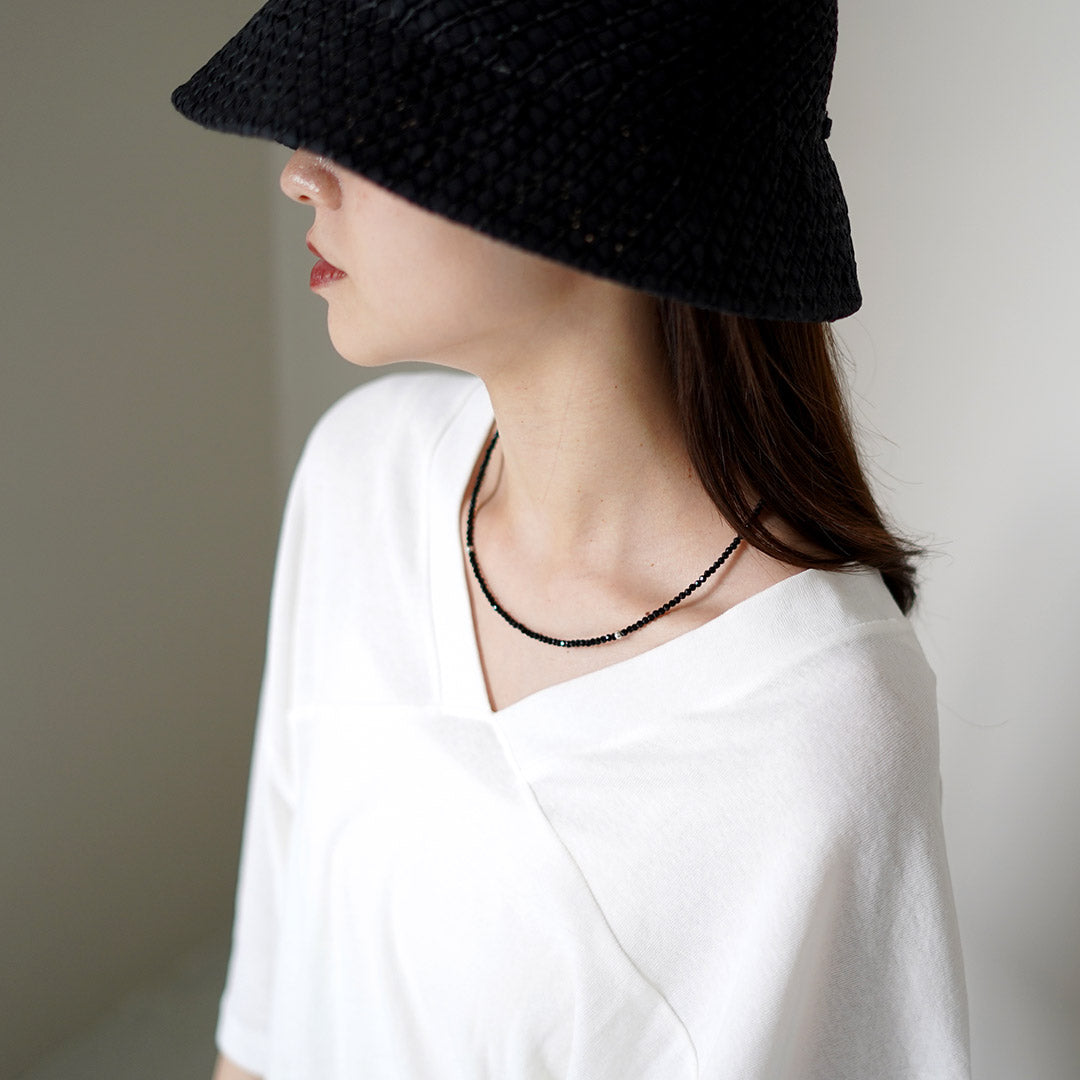 phaduA / Onyx 3mm Cut Beads Necklace