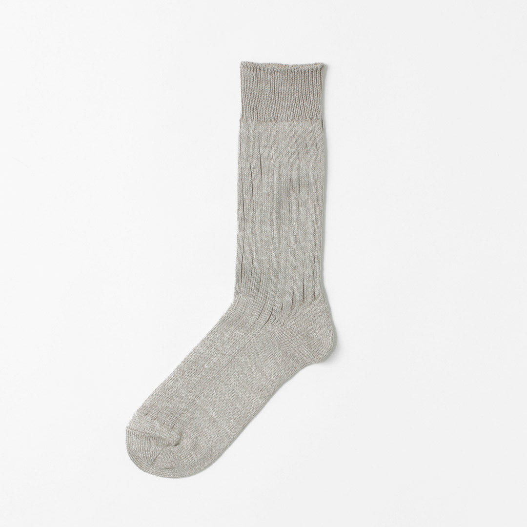 Chaussettes côtelées en coton en lin Rototo / R1461