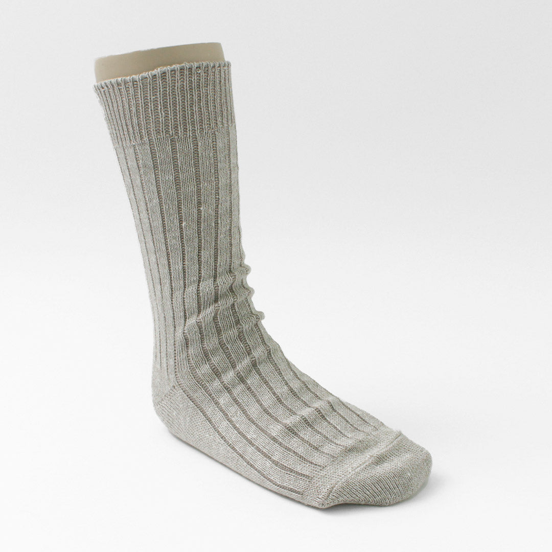 Chaussettes côtelées en coton en lin Rototo / R1461