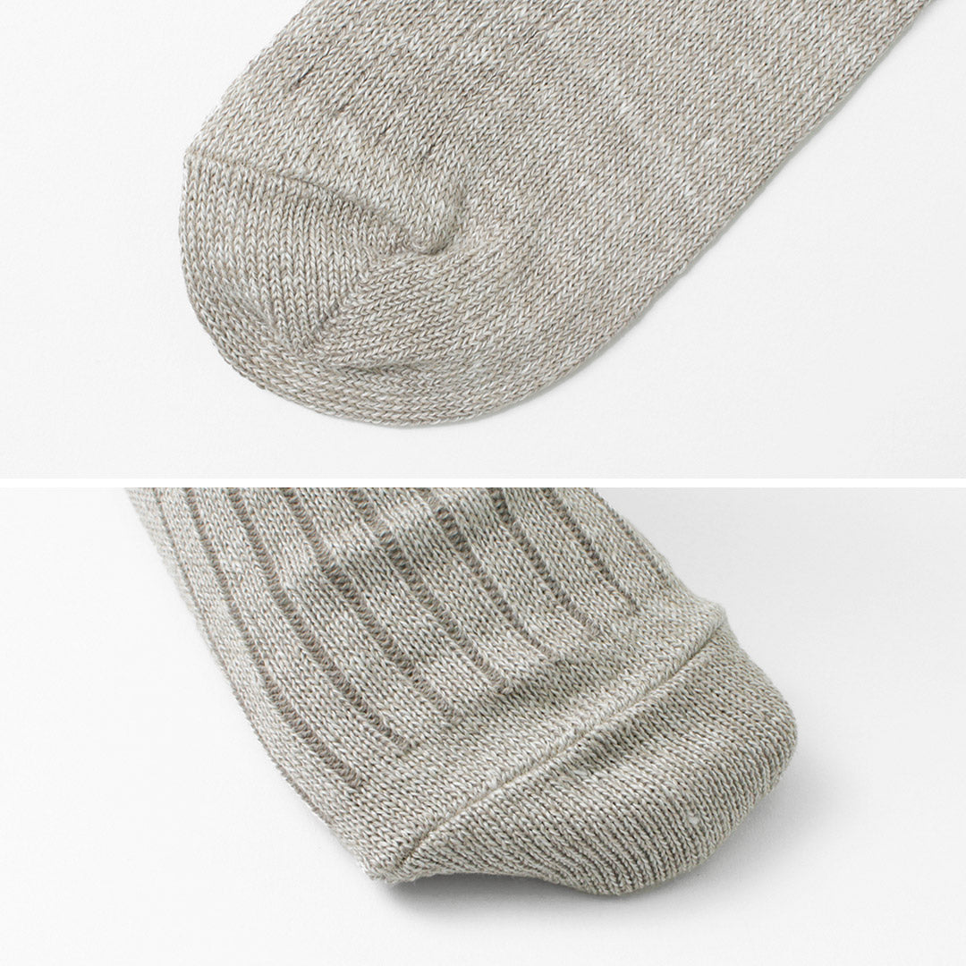 Chaussettes côtelées en coton en lin Rototo / R1461