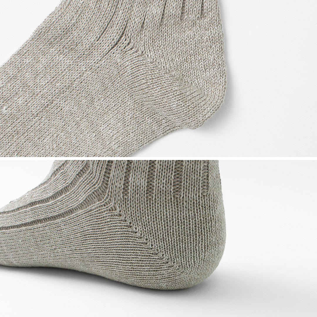 Chaussettes côtelées en coton en lin Rototo / R1461