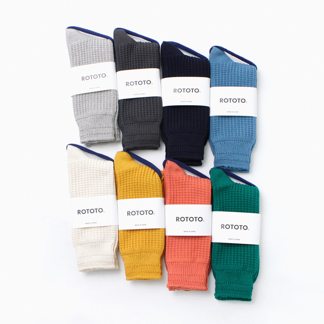 ROTOTO / Cotton Waffle Crew Socks