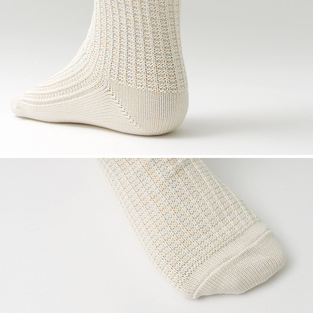 ROTOTO / Cotton Waffle Crew Socks
