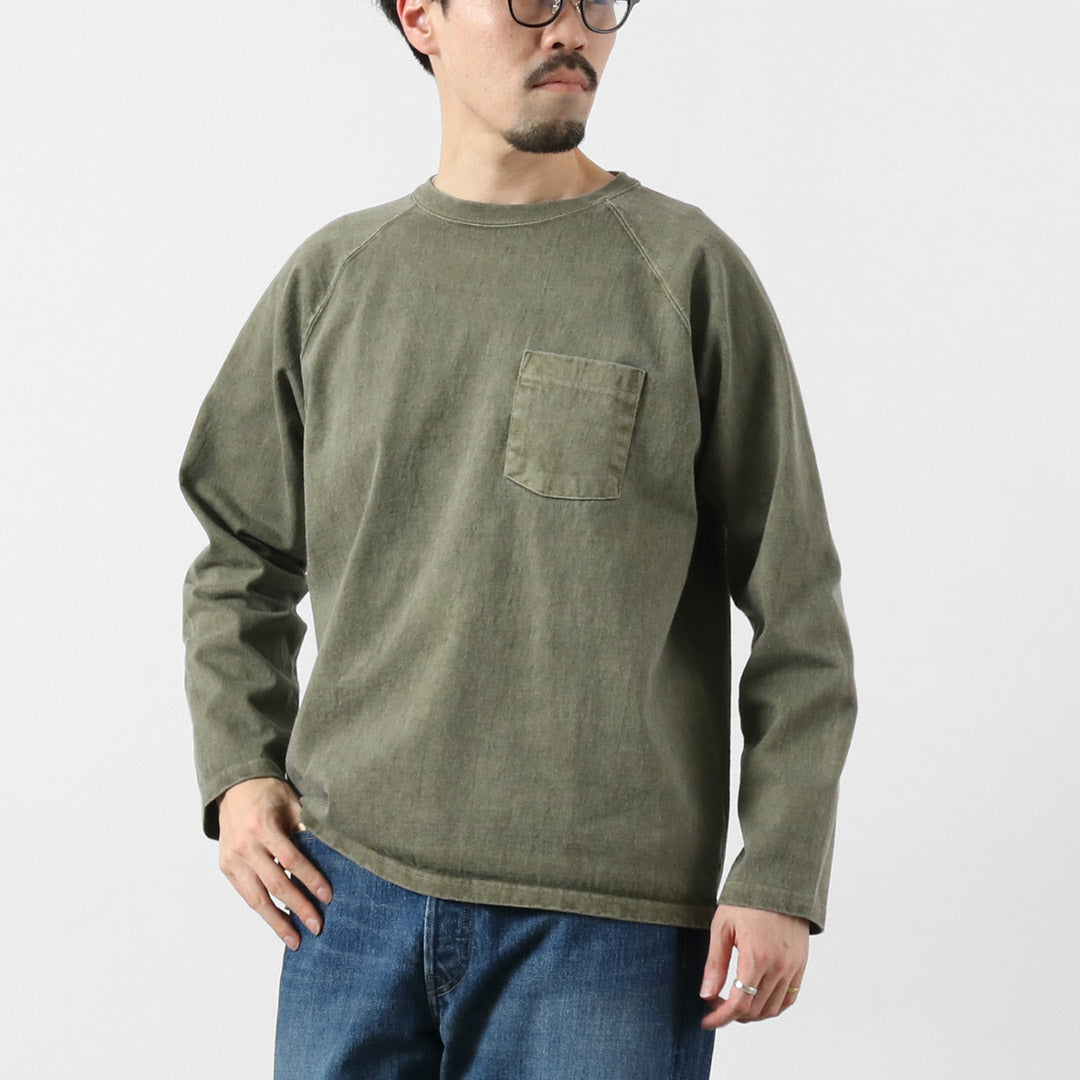 GOOD ON / Camiseta de manga larga con bolsillo raglán pesado y color exclusivo