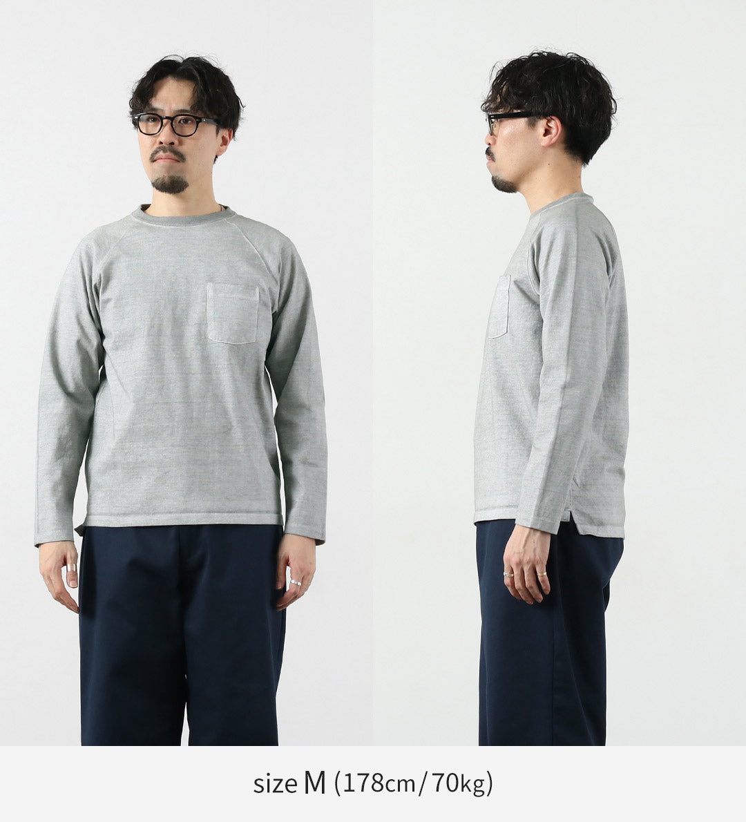 GOOD ON / Camiseta de manga larga con bolsillo raglán pesado y color exclusivo