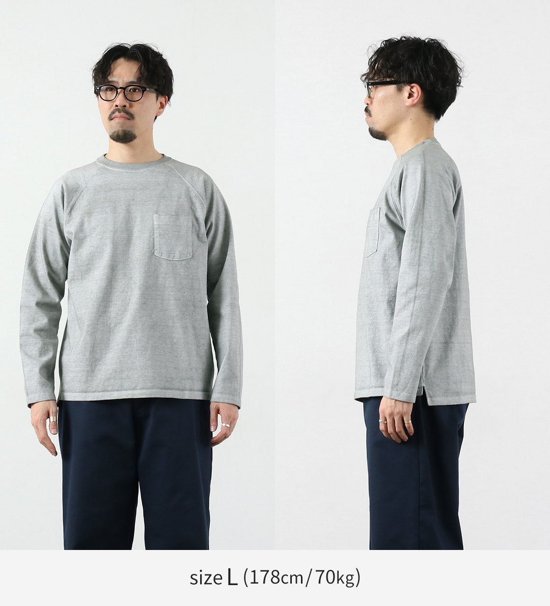 GOOD ON / Camiseta de manga larga con bolsillo raglán pesado y color exclusivo