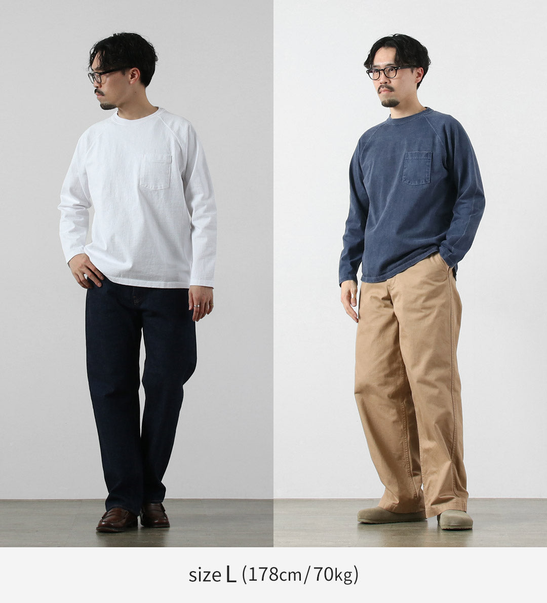 GOOD ON / Camiseta de manga larga con bolsillo raglán pesado y color exclusivo