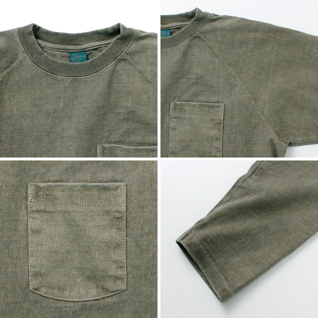 GOOD ON / Camiseta de manga larga con bolsillo raglán pesado y color exclusivo