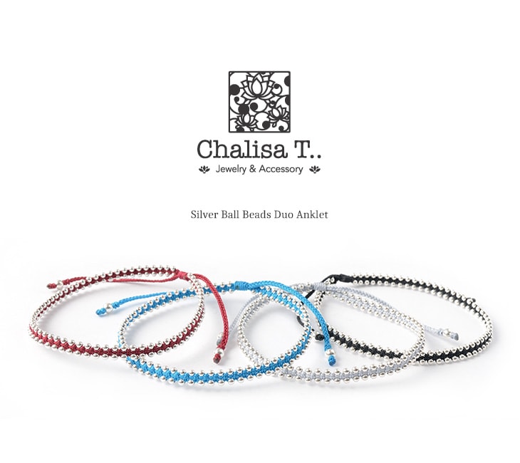 CHALISA T.. / Silver Ball Bead Duo Anklet