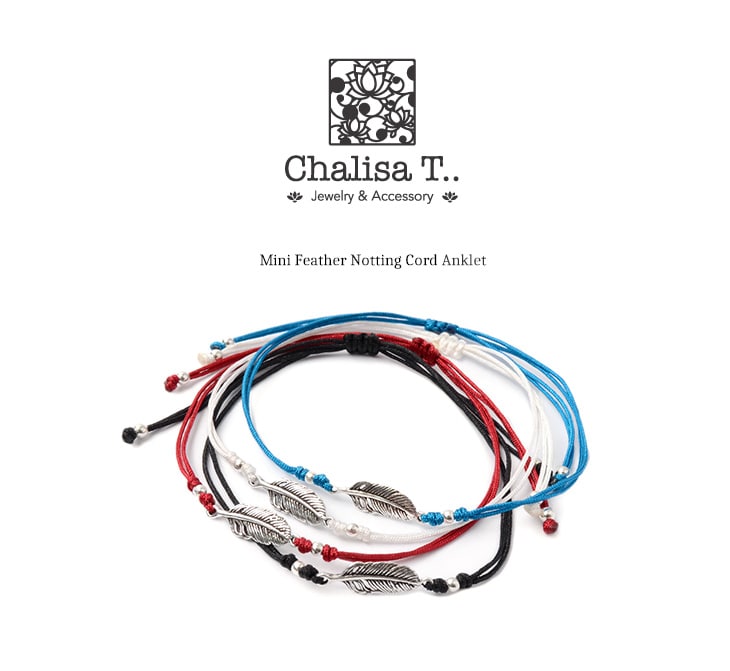 chalisa t .. / mini羽毛notting绳脚踝