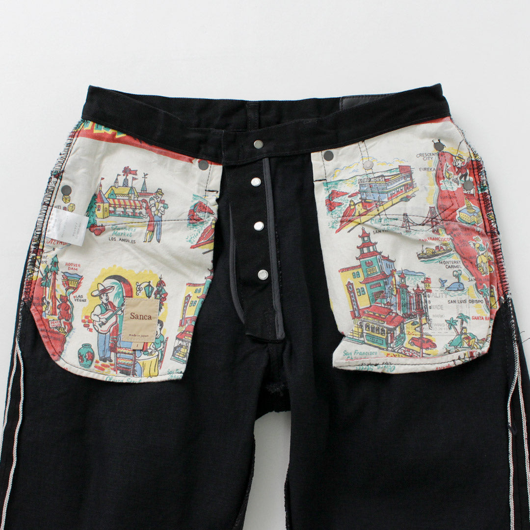Sanca / Black Denim Tapered 5p pantalones
