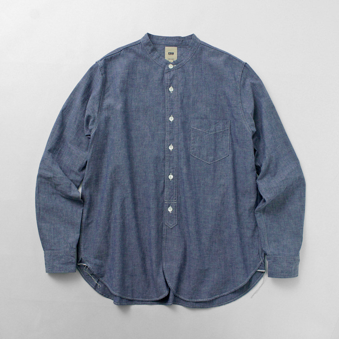 FOB Factory / F3428 Selvage Chambray Band Coll Cold / Long Manches