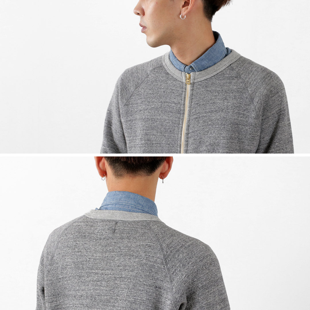 KEPANI / Crew Neck Full Zip Sweat Jacket