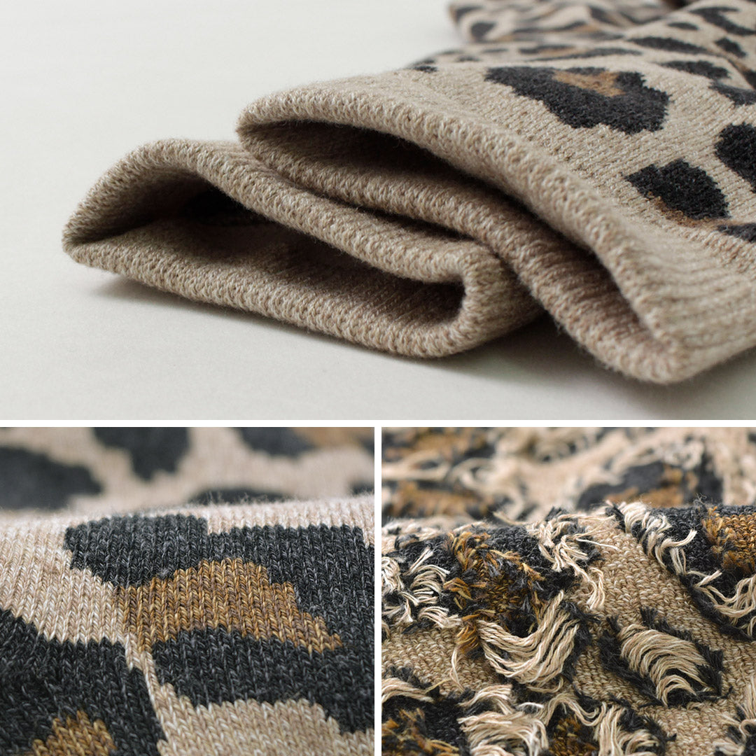 ROTOTO / R1340 Pile Leopard Crew Socks