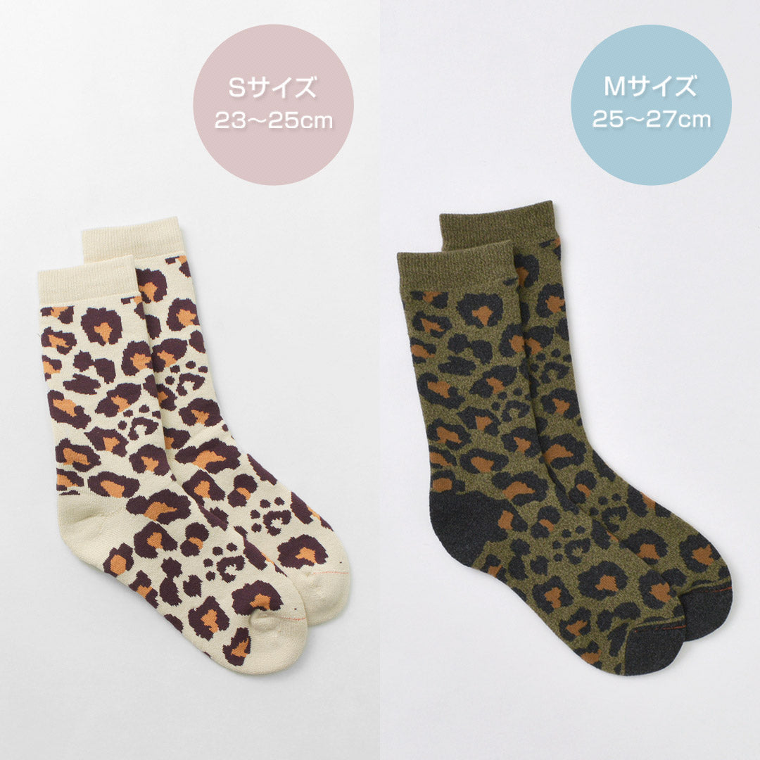 ROTOTO / R1340 Pile Leopard Crew Socks