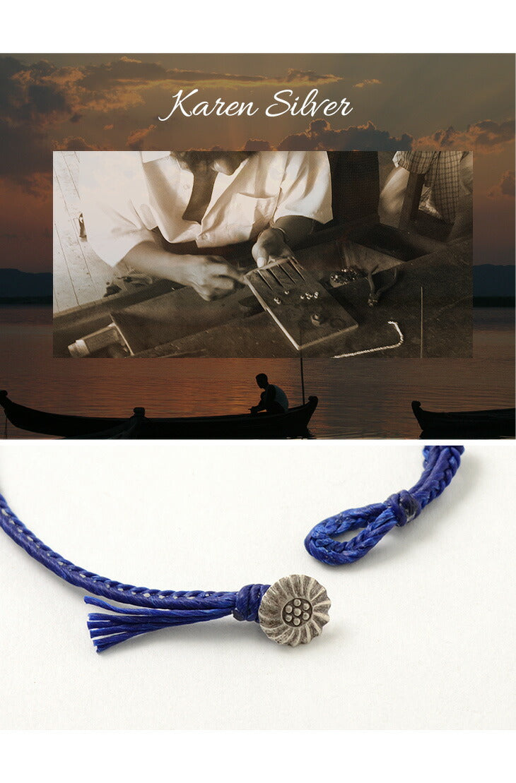 Phadua / 왁스 코드 Concho Anklet Fishbone 브레이드