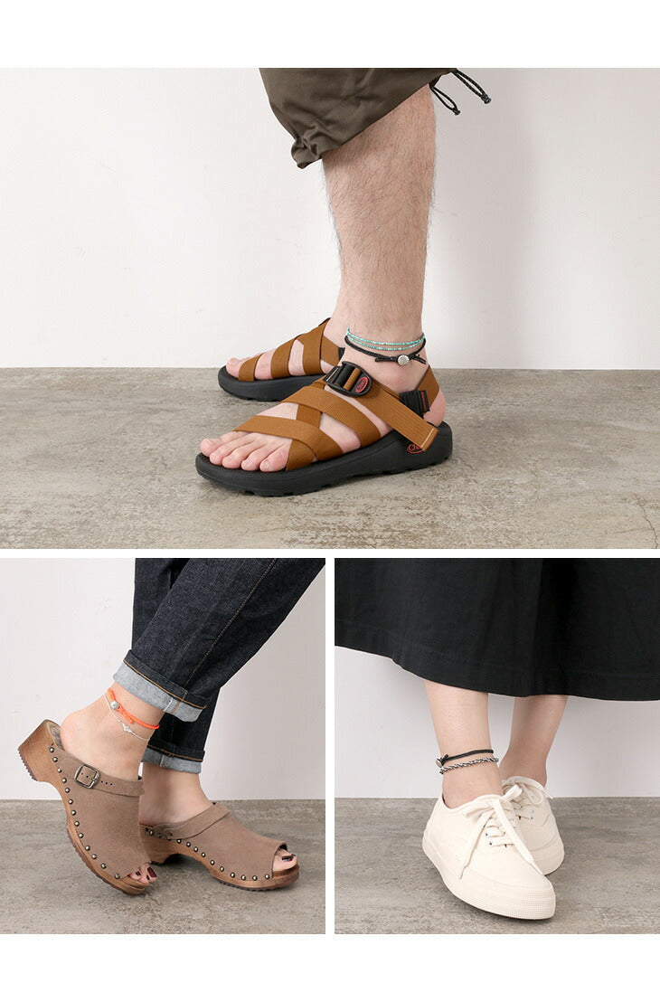 Phadua / 왁스 코드 Concho Anklet Fishbone 브레이드