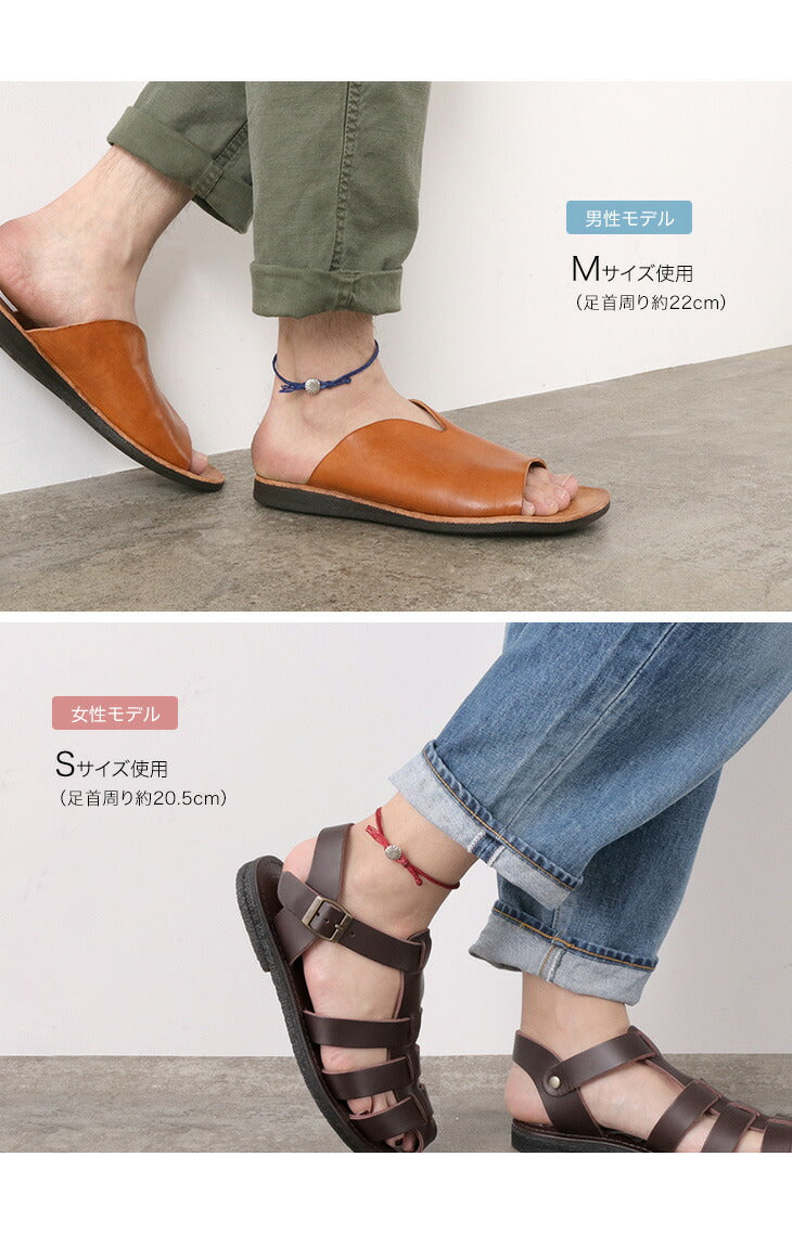 Phadua / 왁스 코드 Concho Anklet Fishbone 브레이드