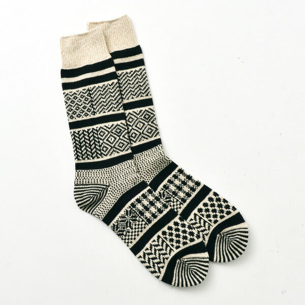 ROTOTO / R1337 Multi Jacquard Crew Socks
