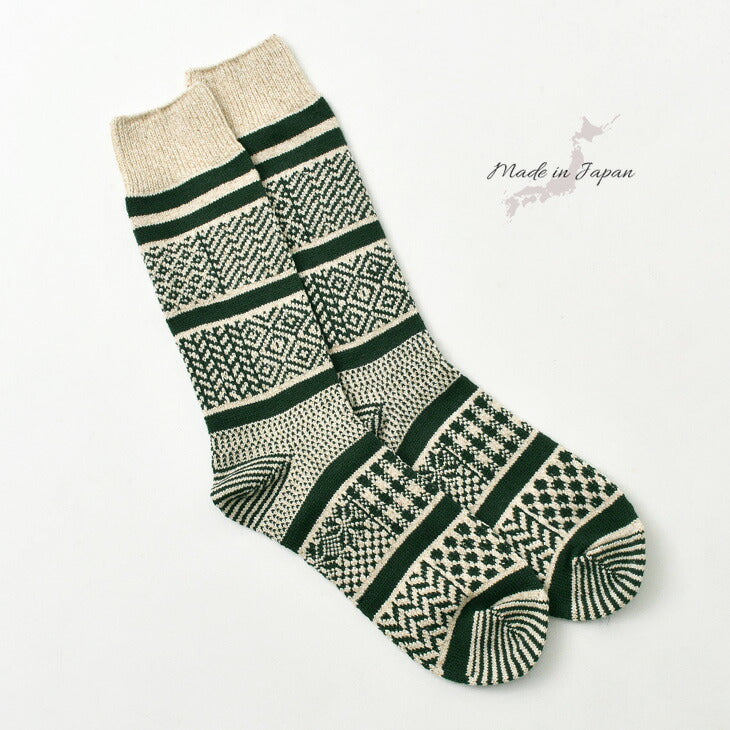 ROTOTO / R1337 Multi Jacquard Crew Socks