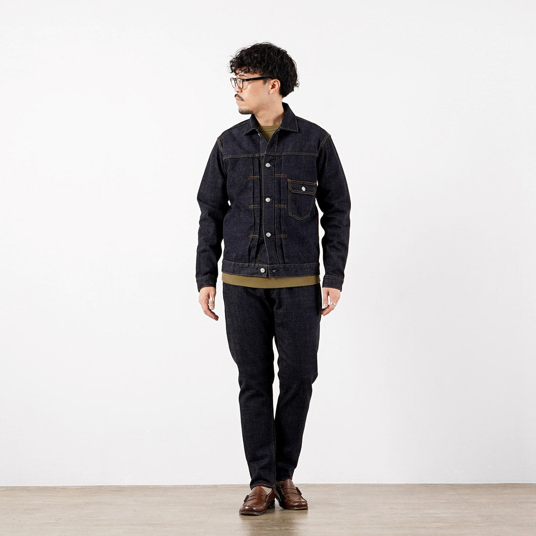 JEANS AZULES JAPONESES / Chaqueta Monster Denim de 1er tipo Selvage 16.5oz Algodón Costa de Marfil