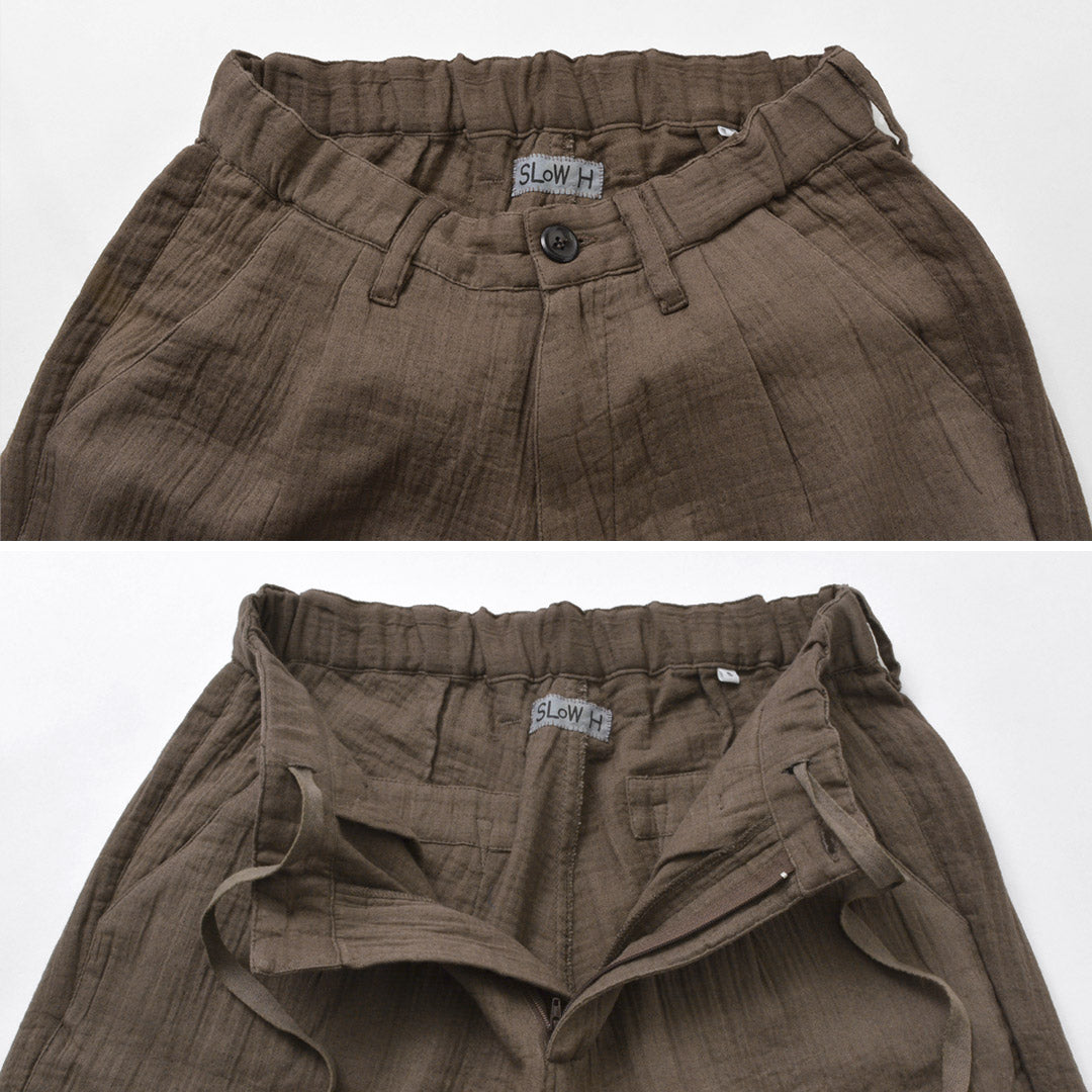 SLOW HANDS / Triple gauze tuck work trousers