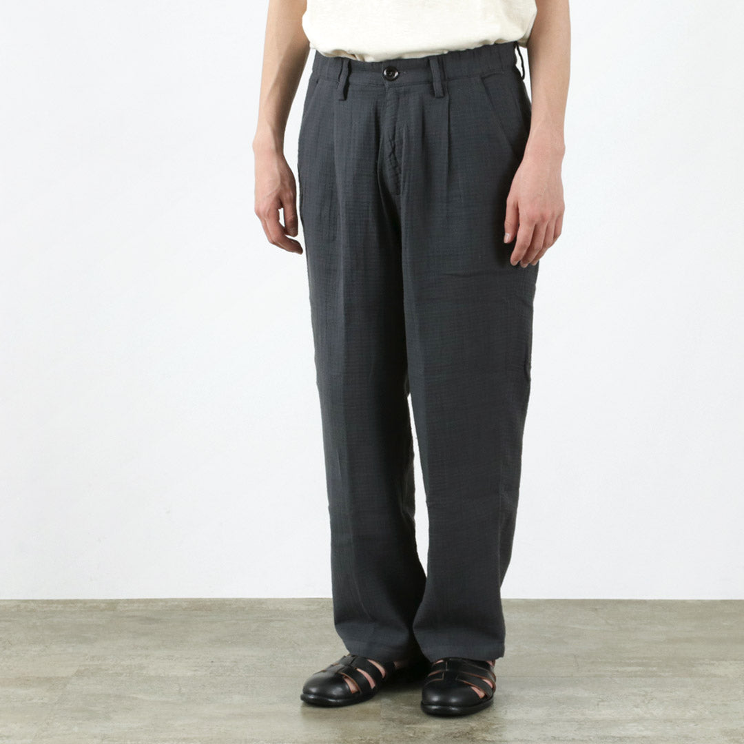 SLOW HANDS / Triple gauze tuck work trousers