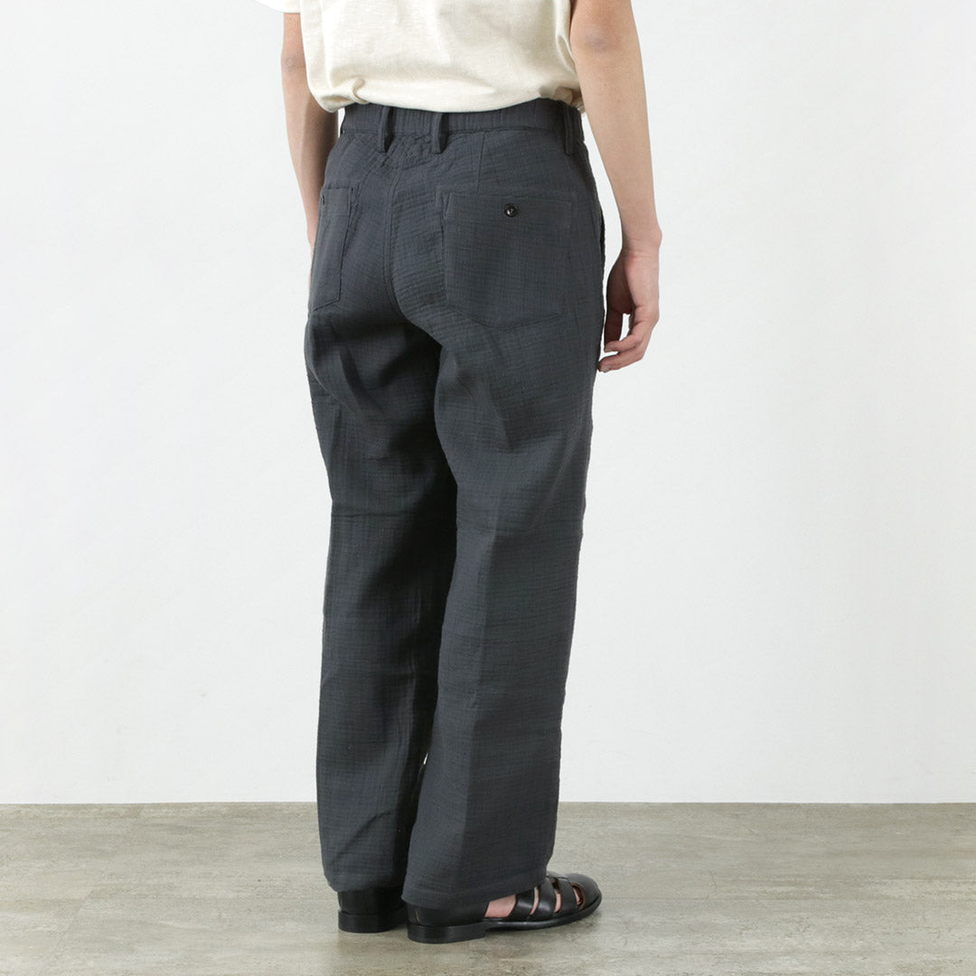 SLOW HANDS / Triple gauze tuck work trousers