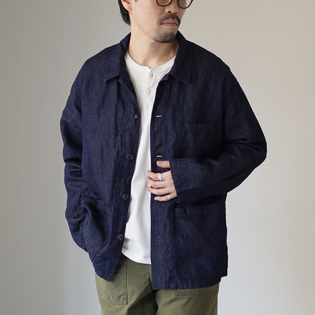JAPAN BLUE JEANS / RJB7070 Cotton Linen Denim French Coverall Jacket