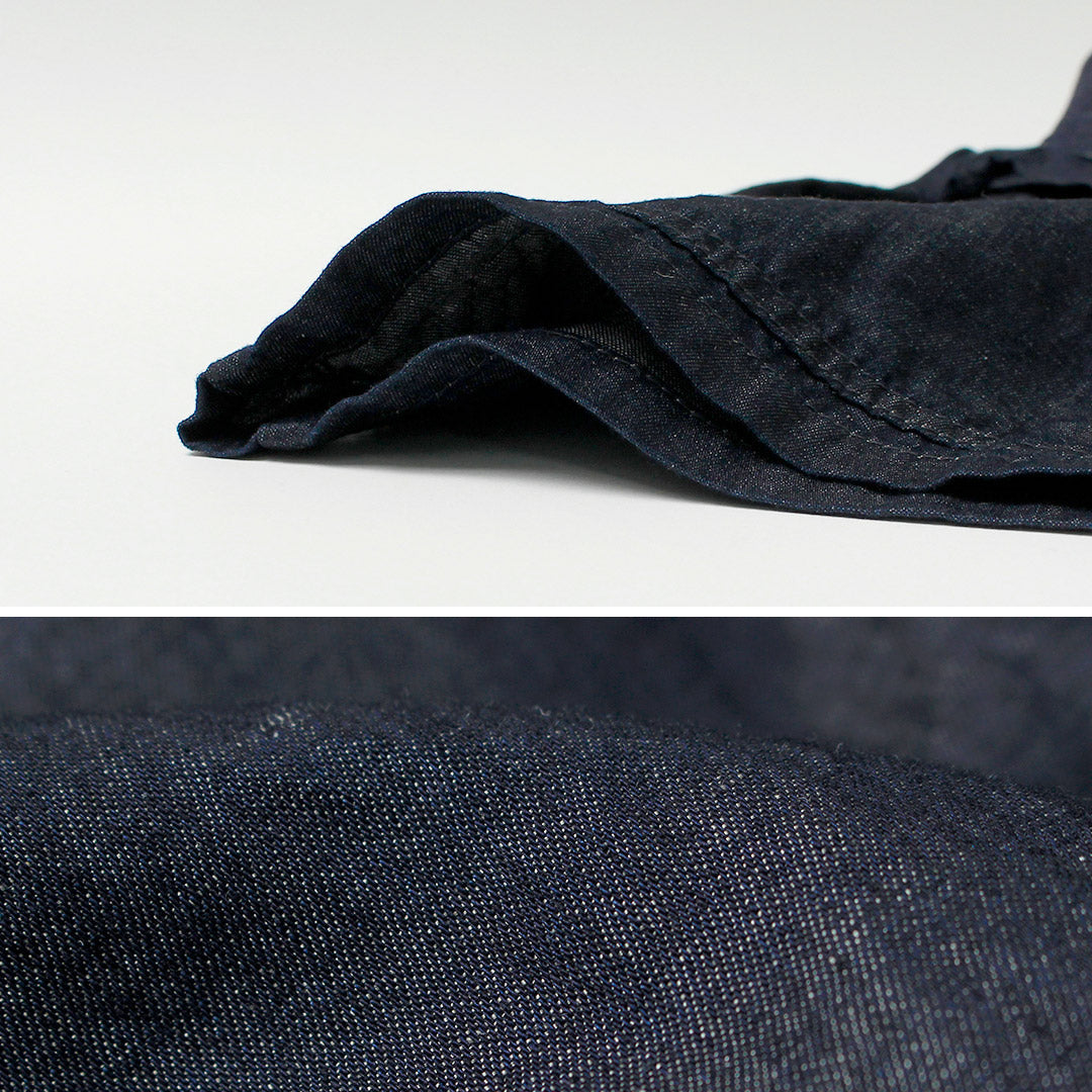Blue refabric / Cotton Linen Denim French Coverall Jacket