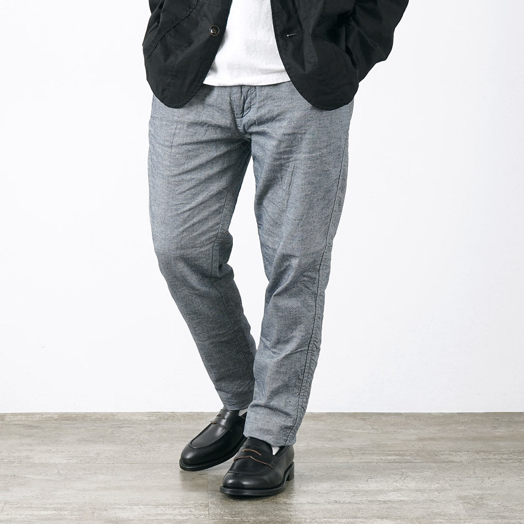 FOB FACTORY / F0513 Cotton Linen Double Weave Chambray Pants