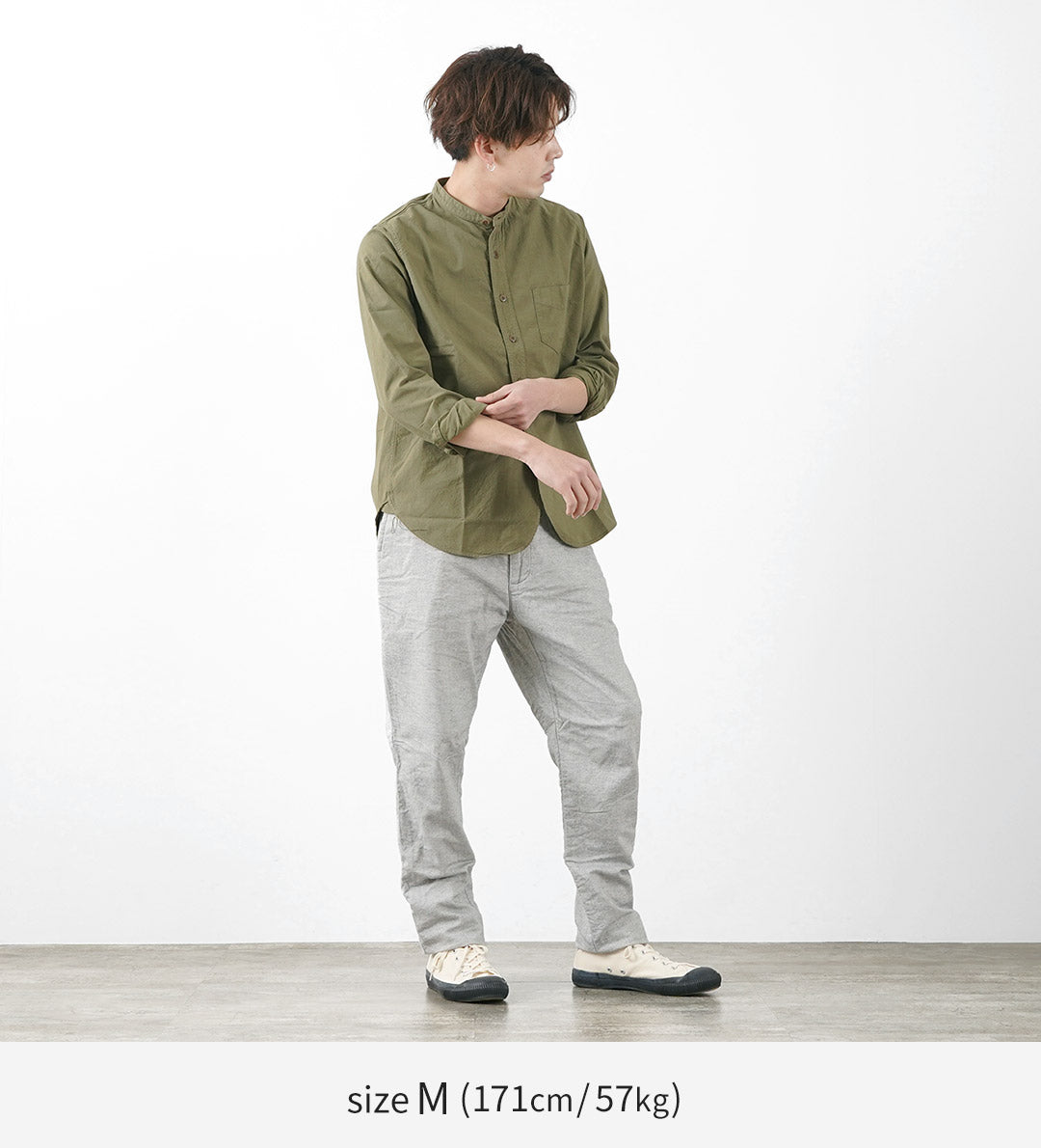 FOB FACTORY / F0513 Cotton Linen Double Weave Chambray Pants