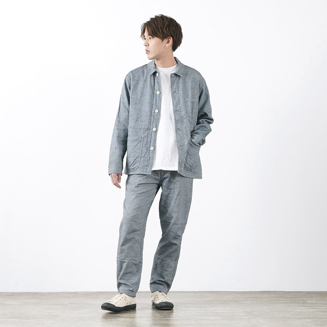 FOB FACTORY / F0513 Cotton Linen Double Weave Chambray Pants