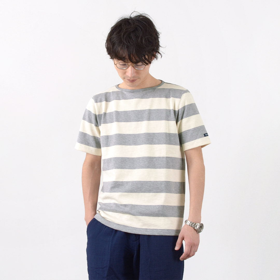 tieasy / hdcs船頸S / S寬條紋巴斯克襯衫