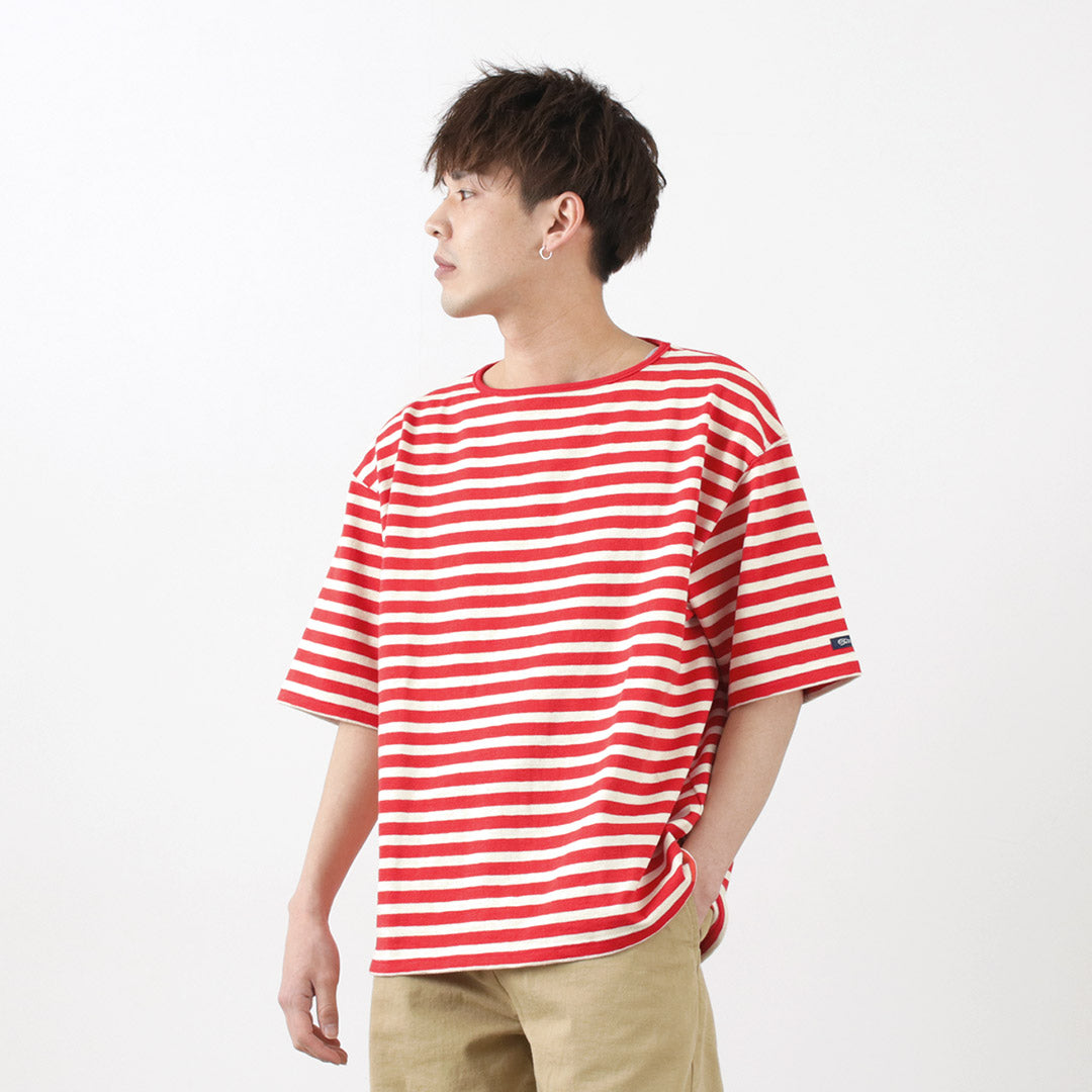 TIEASY / HDCS Big stripe boat-neck T-shirt