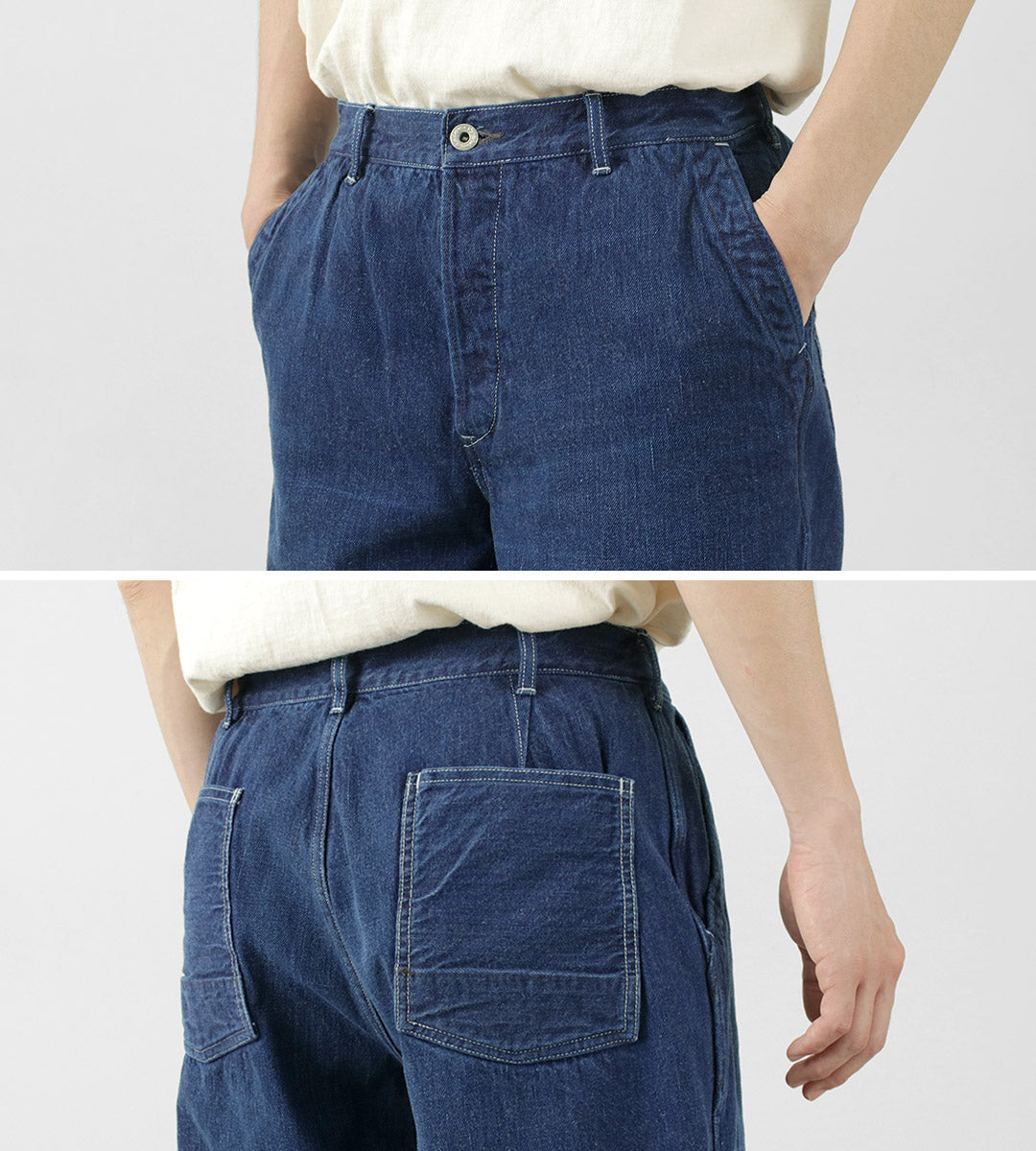 FOB Factory / F0511 WW2 Denim Deck pantalons utilisés finis