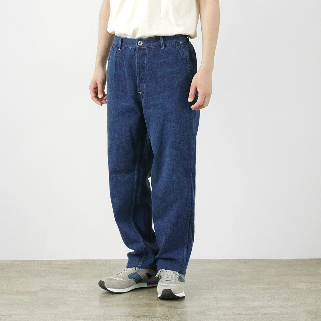 FOB Factory / F0511 WW2 Denim Deck pantalons utilisés finis