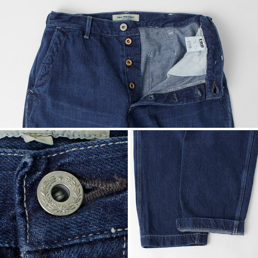 FOB Factory / F0511 WW2 Denim Deck pantalons utilisés finis